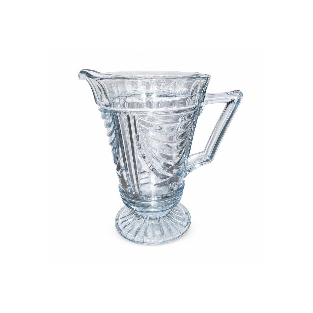 Vintage Sowerby Pattern 2550 Pale Blue Glass Water Jug Pitcher Art Deco England